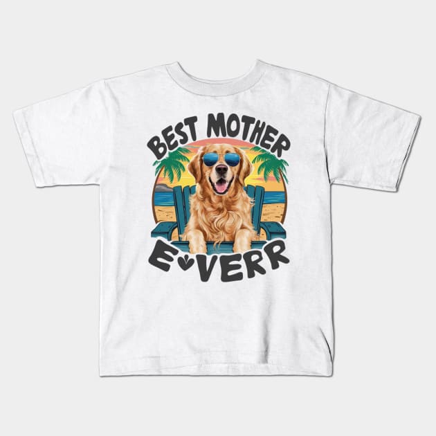 Golden retriever dog mom mothers day quotes funny Kids T-Shirt by Oasis Designs